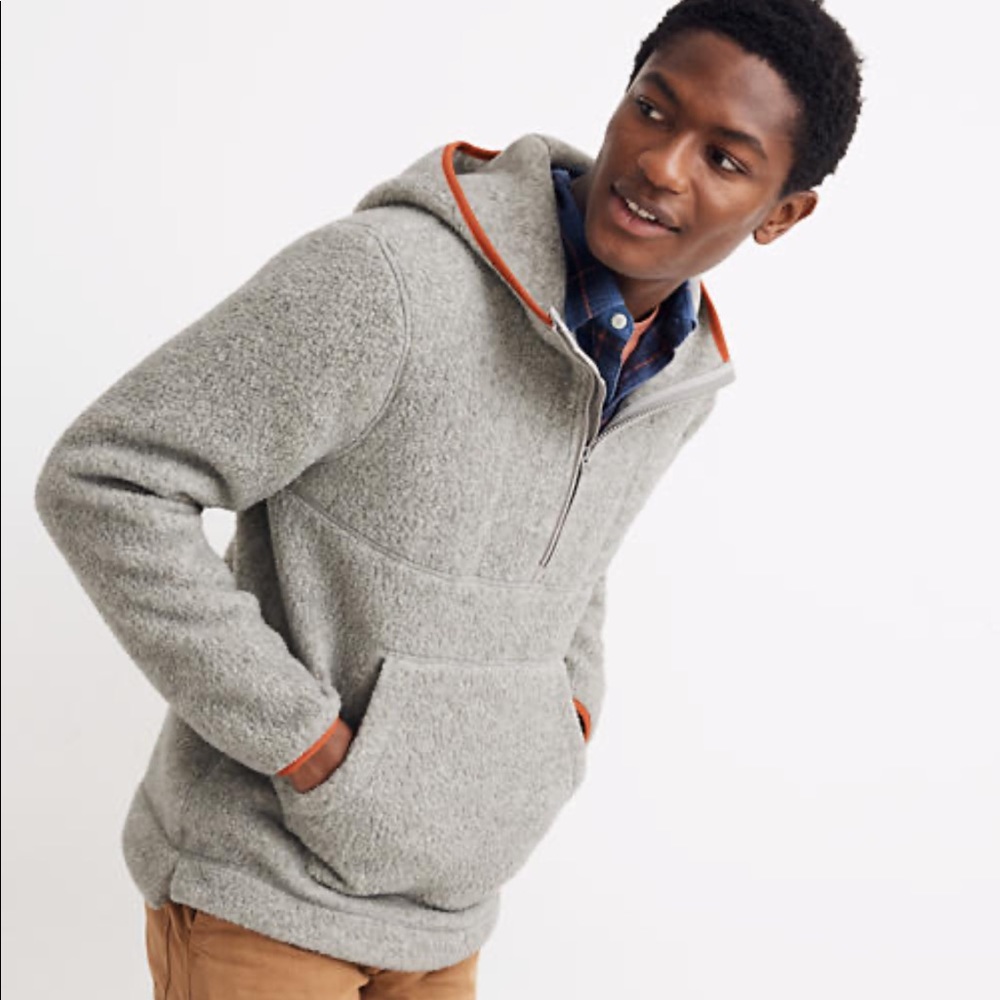 Madewell Gray Polartec Fleece Hoodie